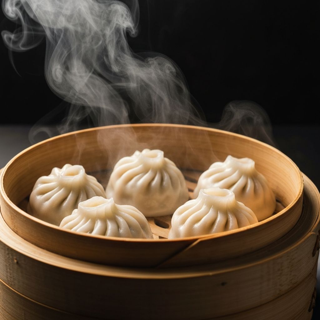 Delicious steamed momos